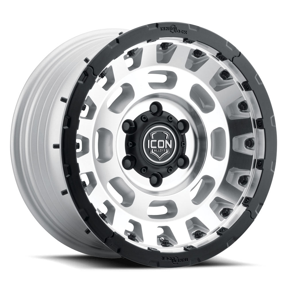 ICON Alloys Hammer Pro, Silver Machined, 17 x 8.5 / 6 x 135, 6mm Offset, 5" BS