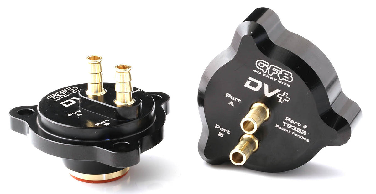GFB Part Number T9353 DV+ 2-part valve angled view