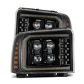 Alpha Rex 05-07 Ford Super Duty NOVA-Series LED Projector Headlights Alpha-Black