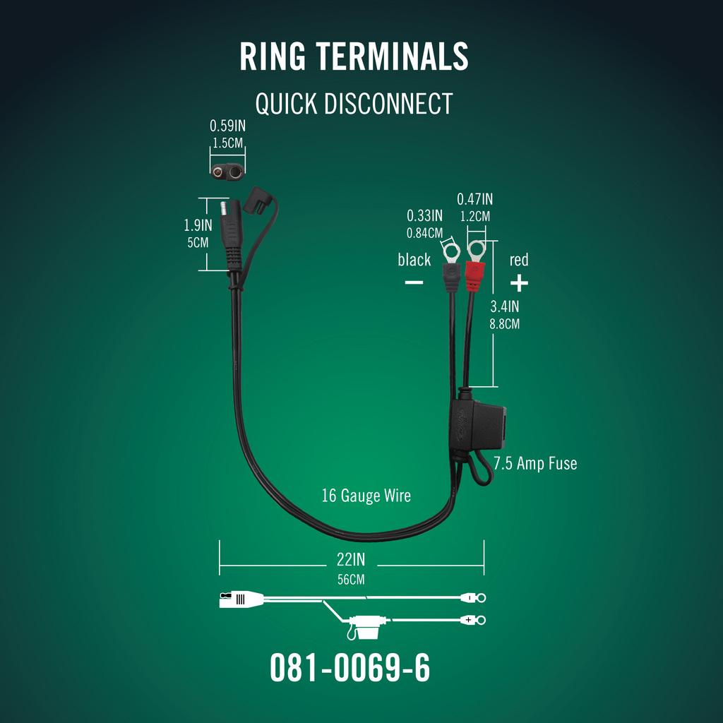 Battery Tender® Ring Terminal Harness with Quick Disconnect
