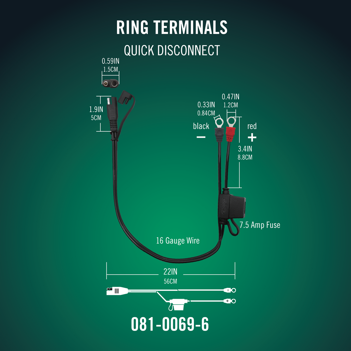 Battery Tender® Ring Terminal Harness with Quick Disconnect