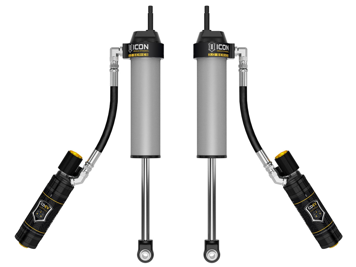 ICON 2017-2026 Ford F-250/F-350 Super Duty 4WD, 0-3” Lift, Front, V.S. 3.0 Series Shock Absorbers, Remote Reservoir w/ CDEV, Pair