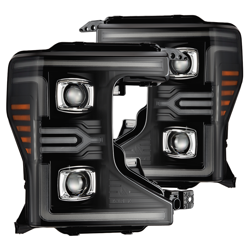 Alpha Rex 20-22 Ford Super Duty LUXX-Series LED Projector Headlights Black