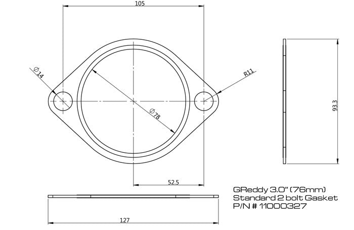 3" EXHAUST SYSTEM GASKET - (11000327)