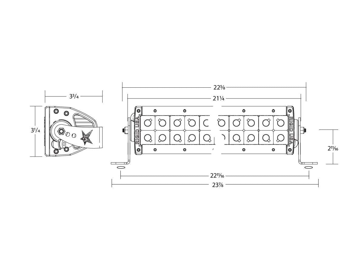 RIGID 20" E-Series PRO White Flood LED Light Bar