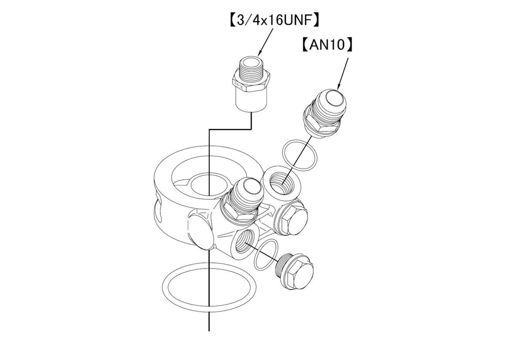 Revised GReddy Std. Oil Cooler Block Adapter - Universal