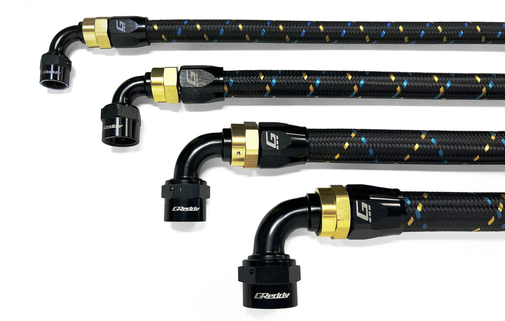 GREDDY NYLON BRAIDED HOSES -04, 06, 08, 10, 12, 16, 20 - (12850400 12850600 12850800 12851000 12851200 12851600 12852000)
