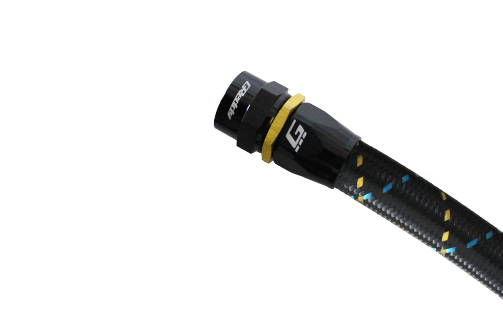 GReddy -08 AN Swivel Hose End - Black / Gold anodized