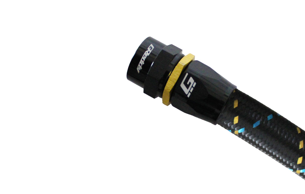 GReddy -10 AN Swivel Hose End - Black / Gold anodized