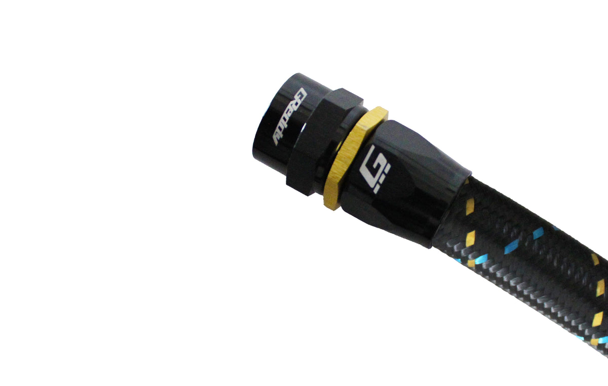 GReddy -10 AN Swivel Hose End - Black / Gold anodized