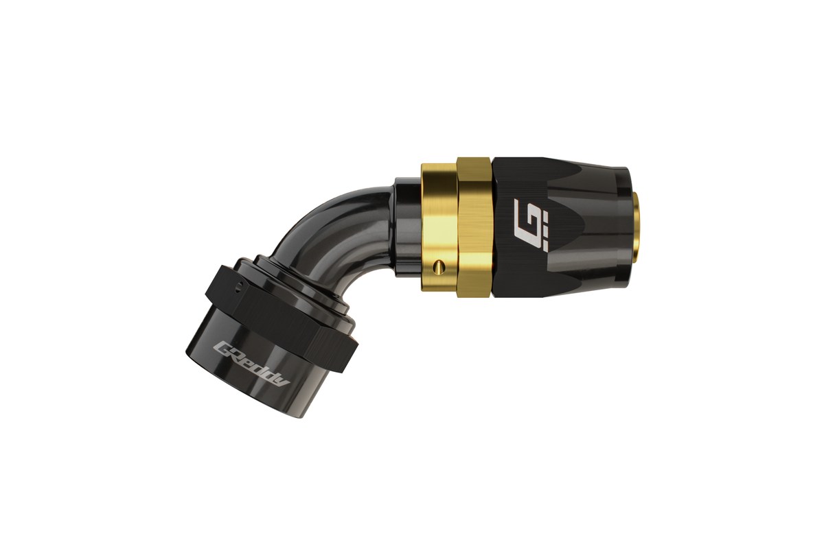 GReddy -10 AN Swivel Hose End - Black / Gold anodized