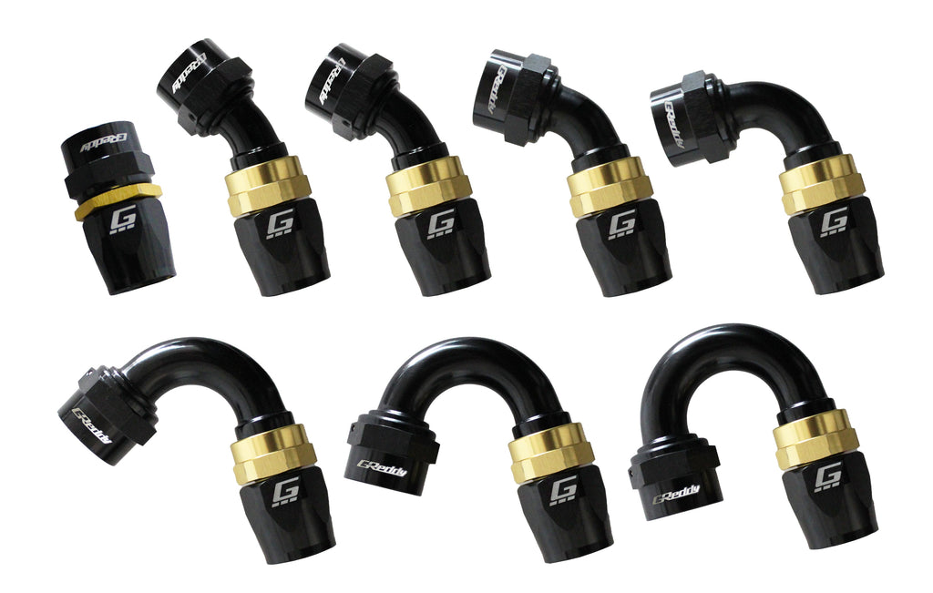GReddy -10 AN Swivel Hose End - Black / Gold anodized