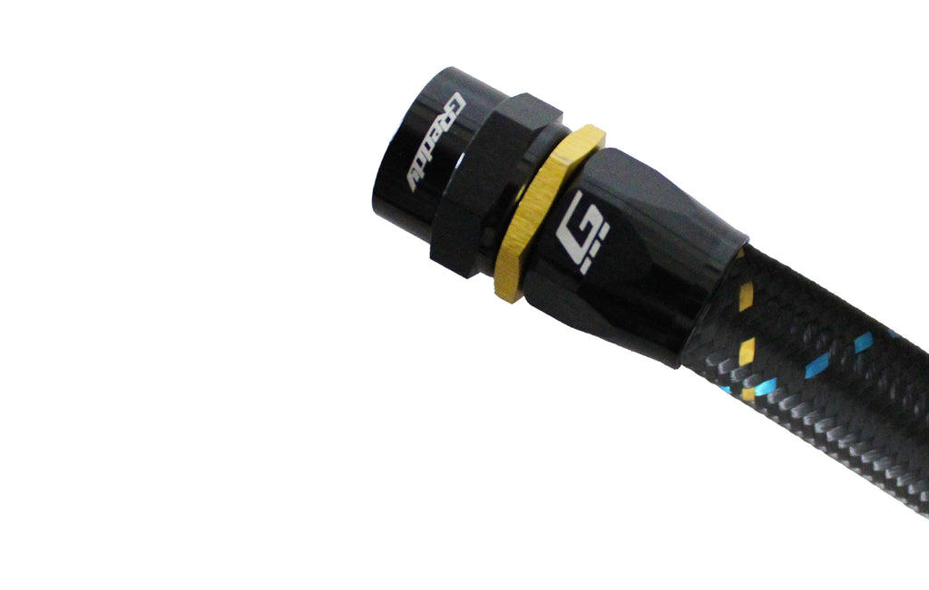 GReddy -16 AN Swivel Hose End - Black / Gold anodized