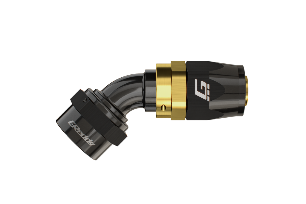 GReddy -12 AN Swivel Hose End - Black / Gold anodized