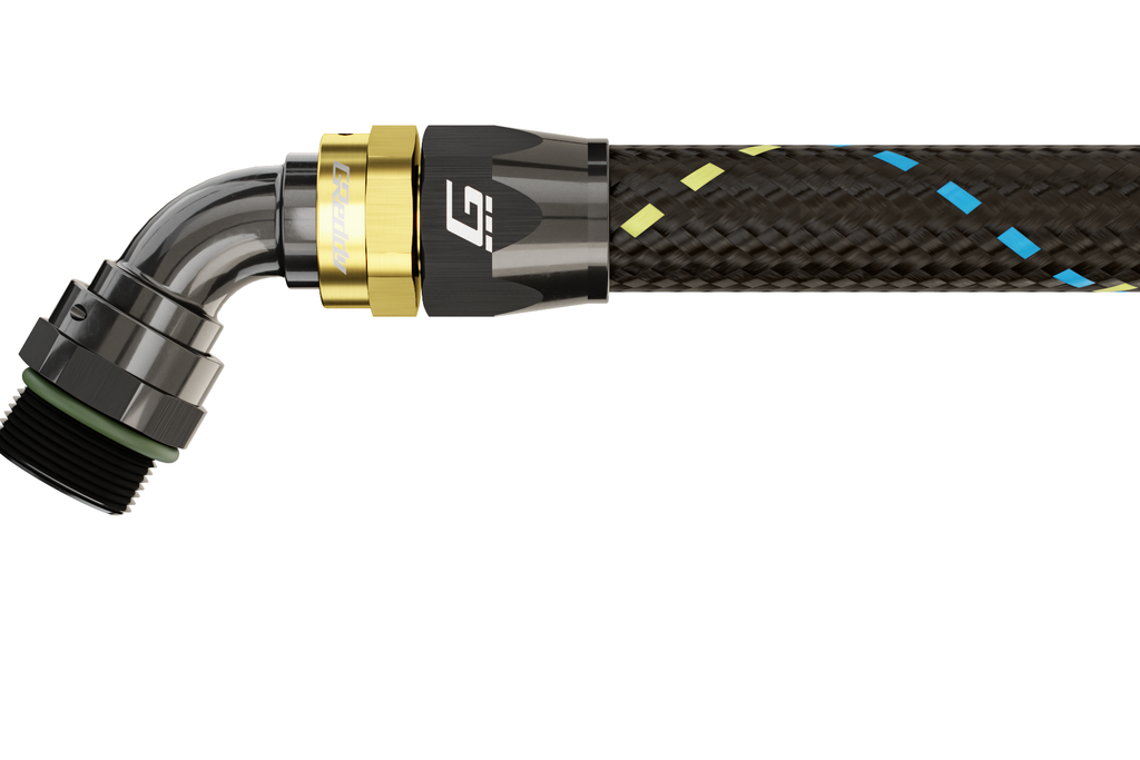 GREDDY ORB MALE 60 DEG. AN HOSE END(s) - BLACK/GOLD - (12810660 12810860 12811060 12811260)