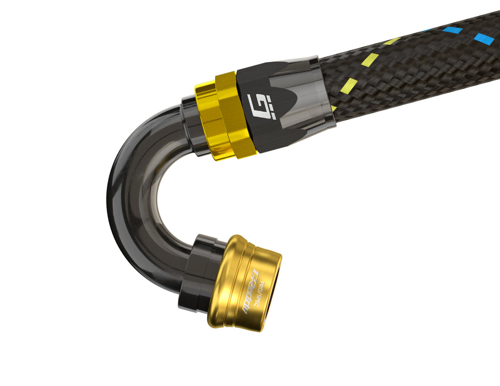 GREDDY PRO/SPEC 150 DEG. QUICK-RELEASE HOSE END(s) - BLACK/GOLD - (12860415 12860615 12860815 12861015 12861215 1281615 12862015)