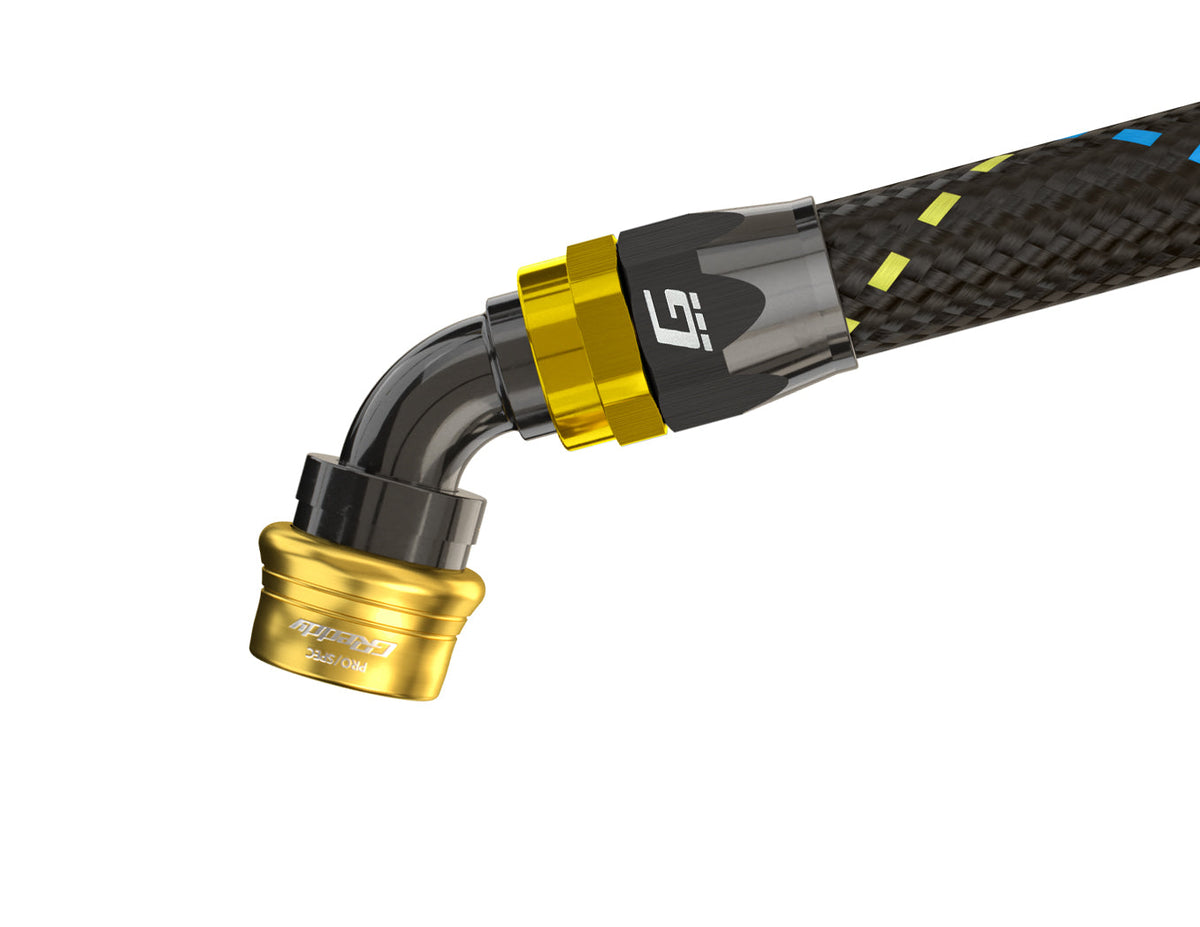 GREDDY PRO/SPEC 60 DEG. QUICK-RELEASE HOSE END(s) - BLACK/GOLD - (12860460 12860660 12860860 12861060 12861260 12861660 128602060)