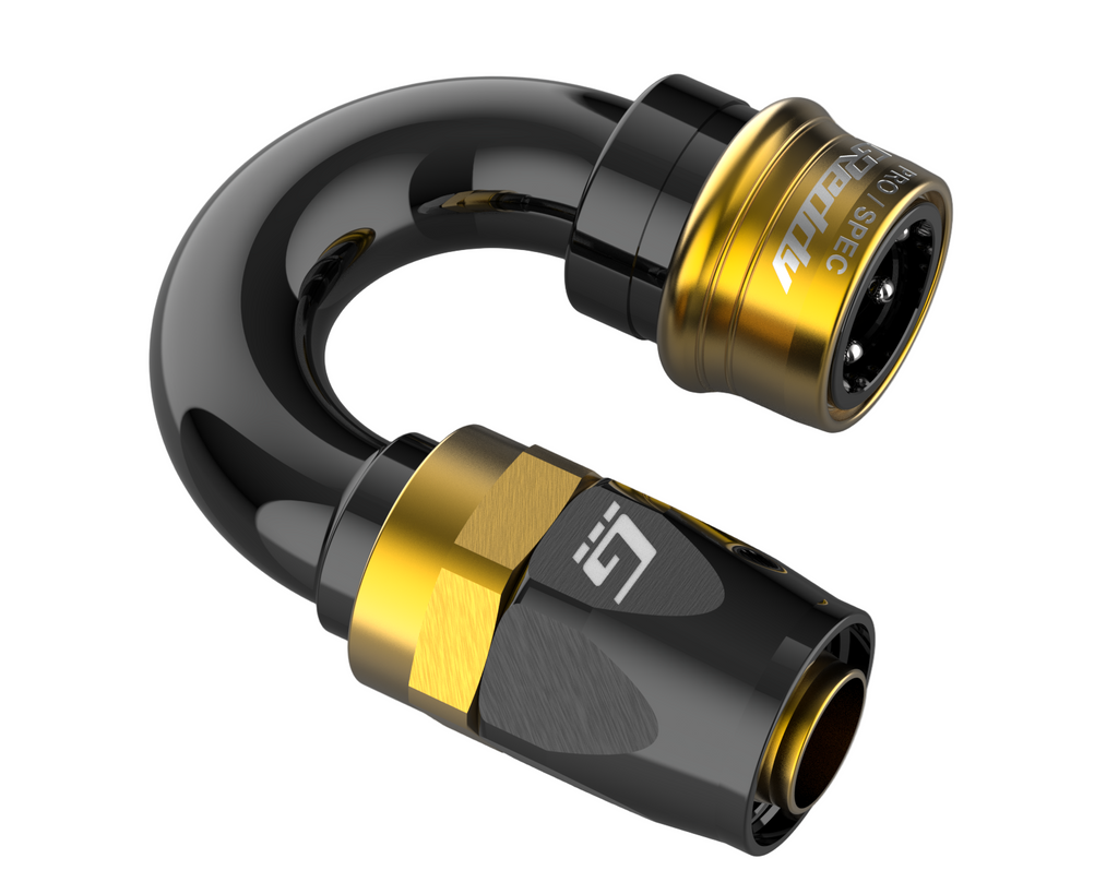 GReddy PRO/SPEC -16 Quick-Release Swivel Hose End - Black / Gold anodized