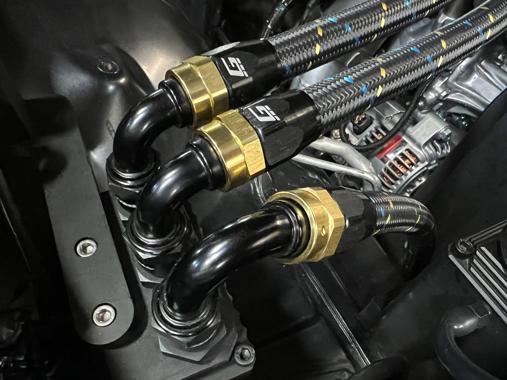 GReddy -10 AN Swivel Hose End - Black / Gold anodized