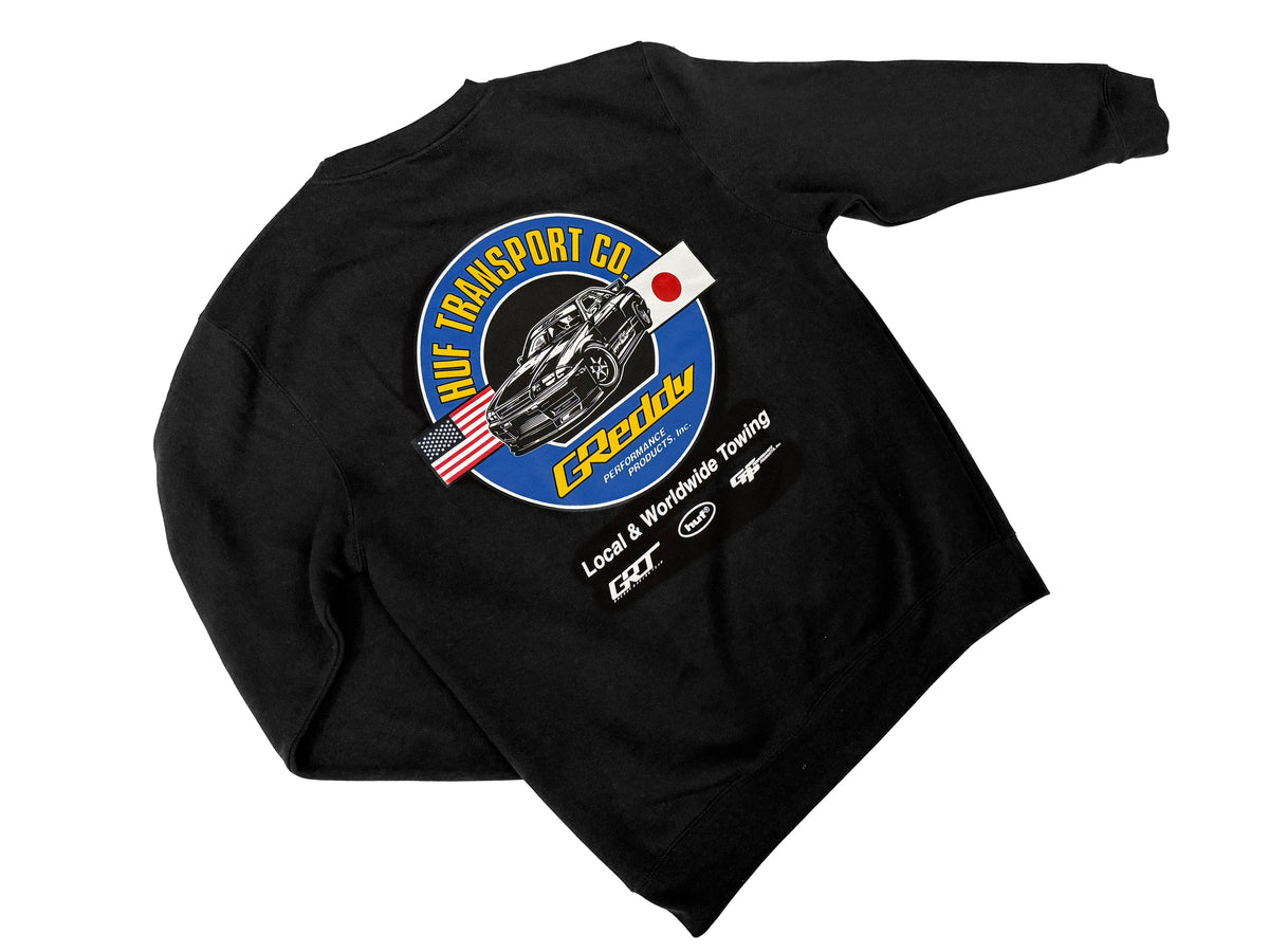 HUF x GReddy Transport Crewneck - Black