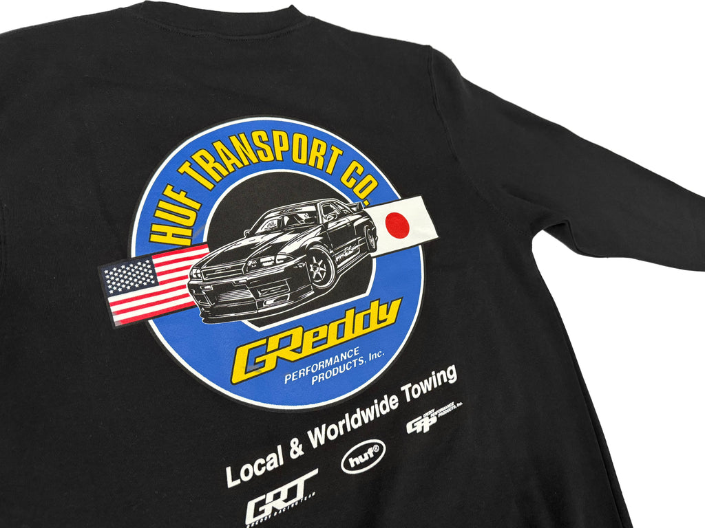 HUF x GReddy Transport Crewneck - Black