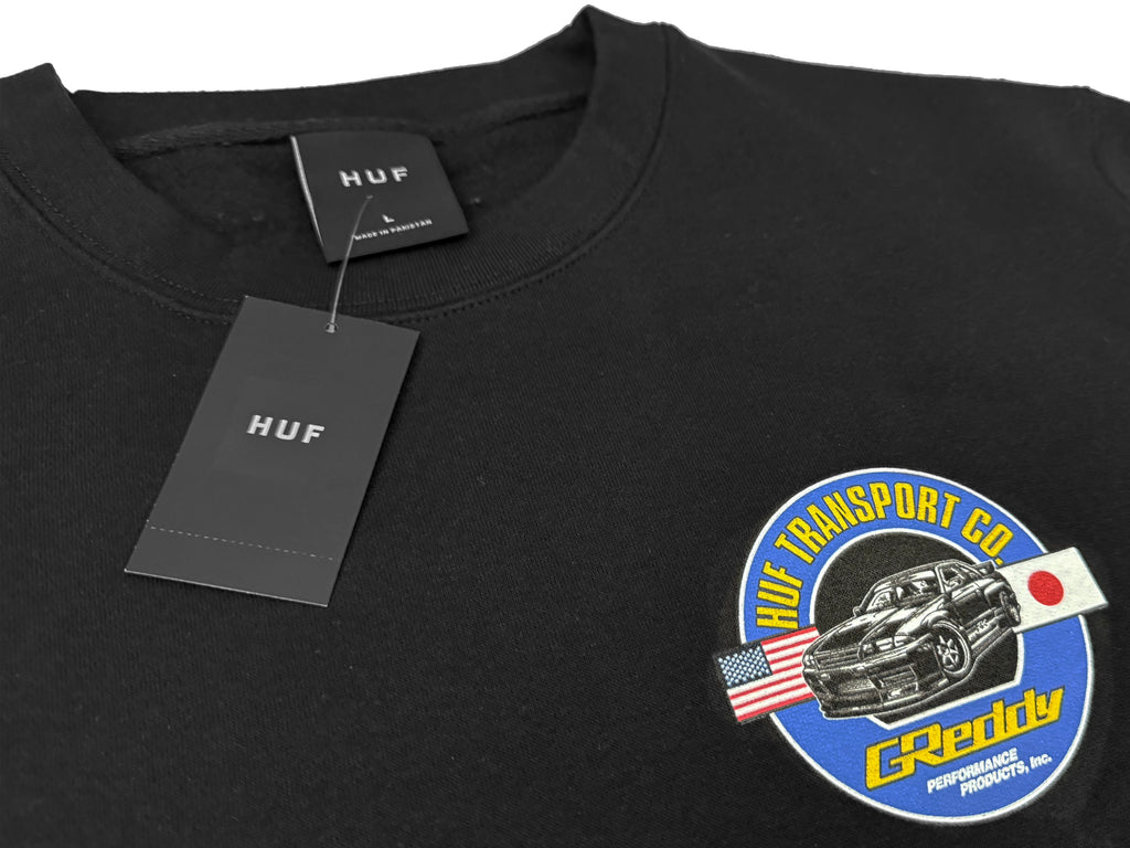HUF x GReddy Transport Crewneck - Black