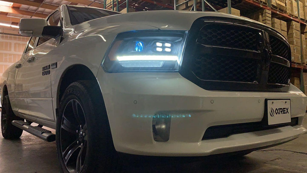 Alpha Rex 09-18 Ram Truck LUXX-Series (5th Gen 2500 Style) LED Projector Headlights Alpha-Black