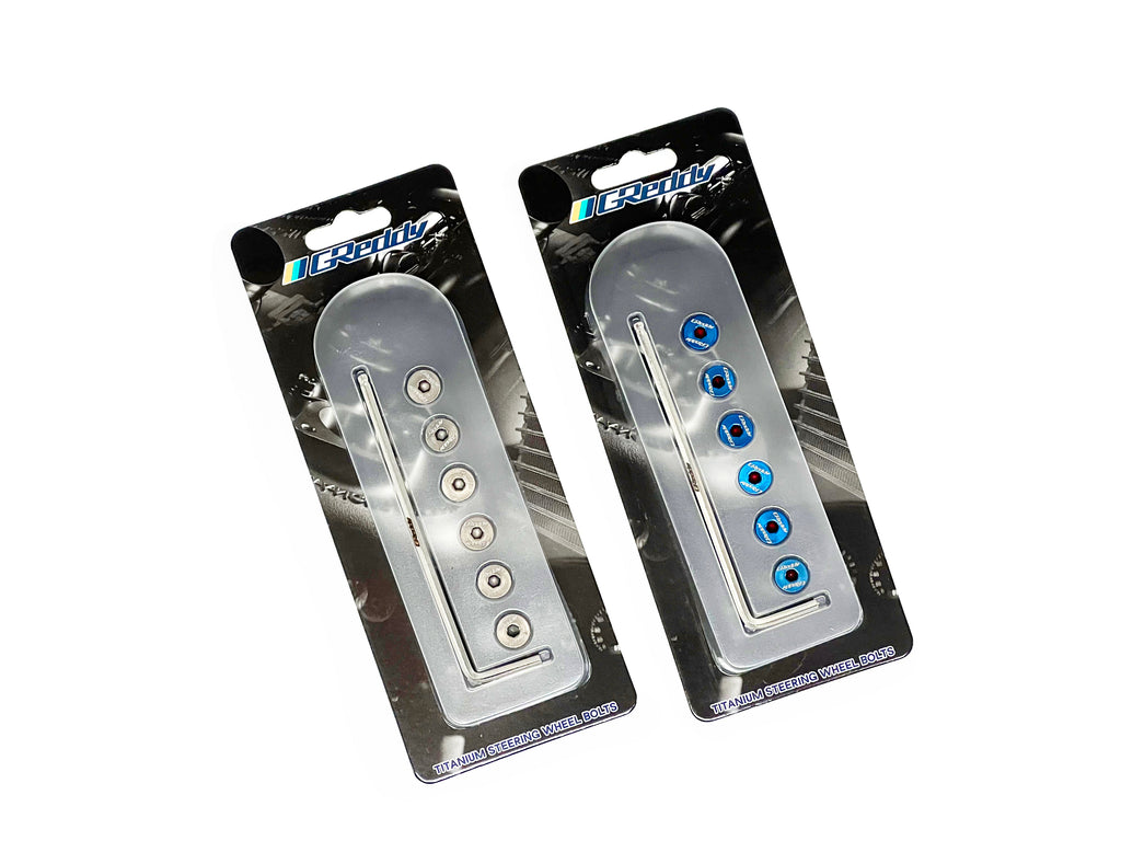 GReddy Steering Wheel Bolt Kit(s) -  Burnt Blue/Raw Gold Titanium