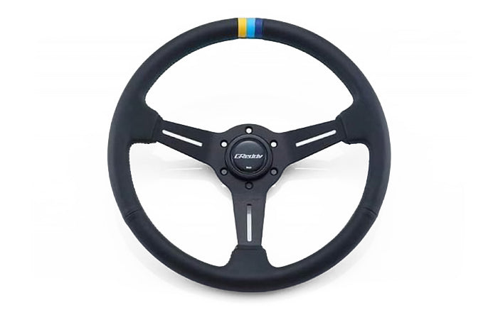 GREDDY SPORT STEERING WHEEL - 3 STRIPE MED DISH - (16600001)
