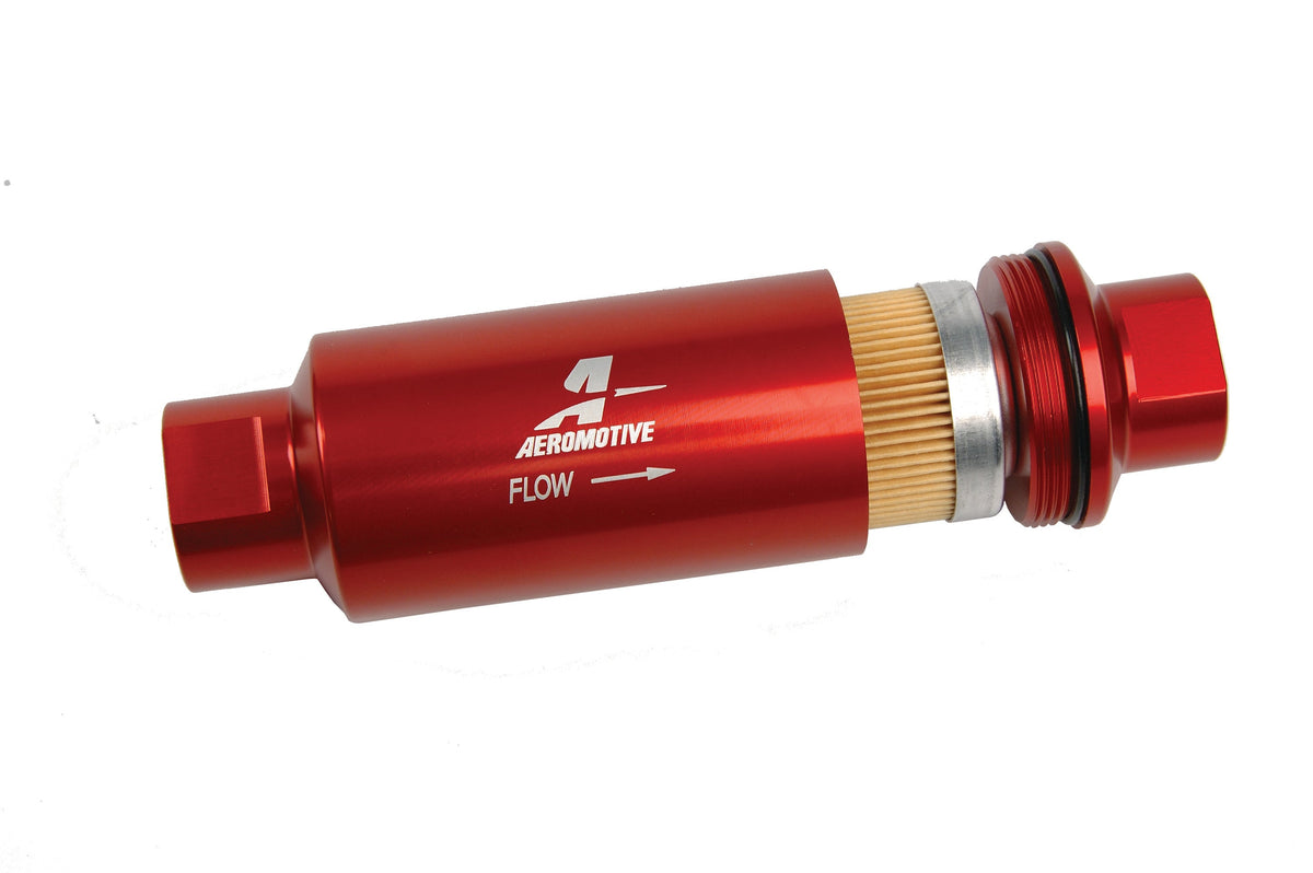 10 Micron Red Fuel Filter with AN-10 Ports & Cellulose Element