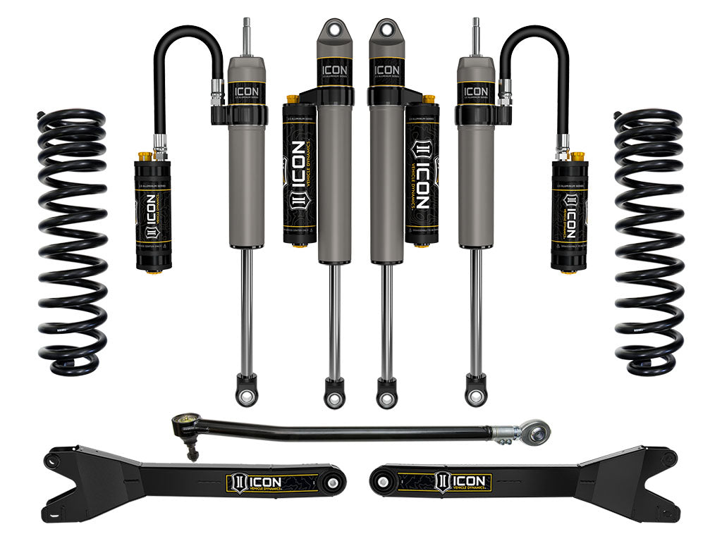 ICON 2023-2025 Ford F-250/F-350 Super Duty 4WD, Diesel, 2.5" Lift, Stage 4 Suspension System w/ Radius Arms