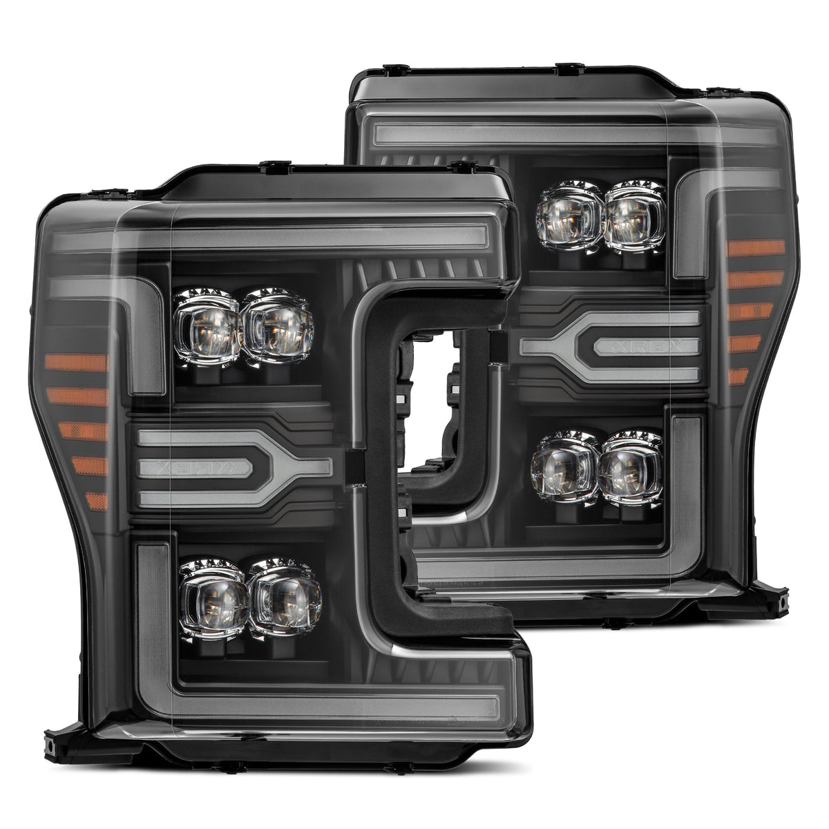 17-19 Ford Super Duty MKII NOVA-Series LED Projector Headlights Black