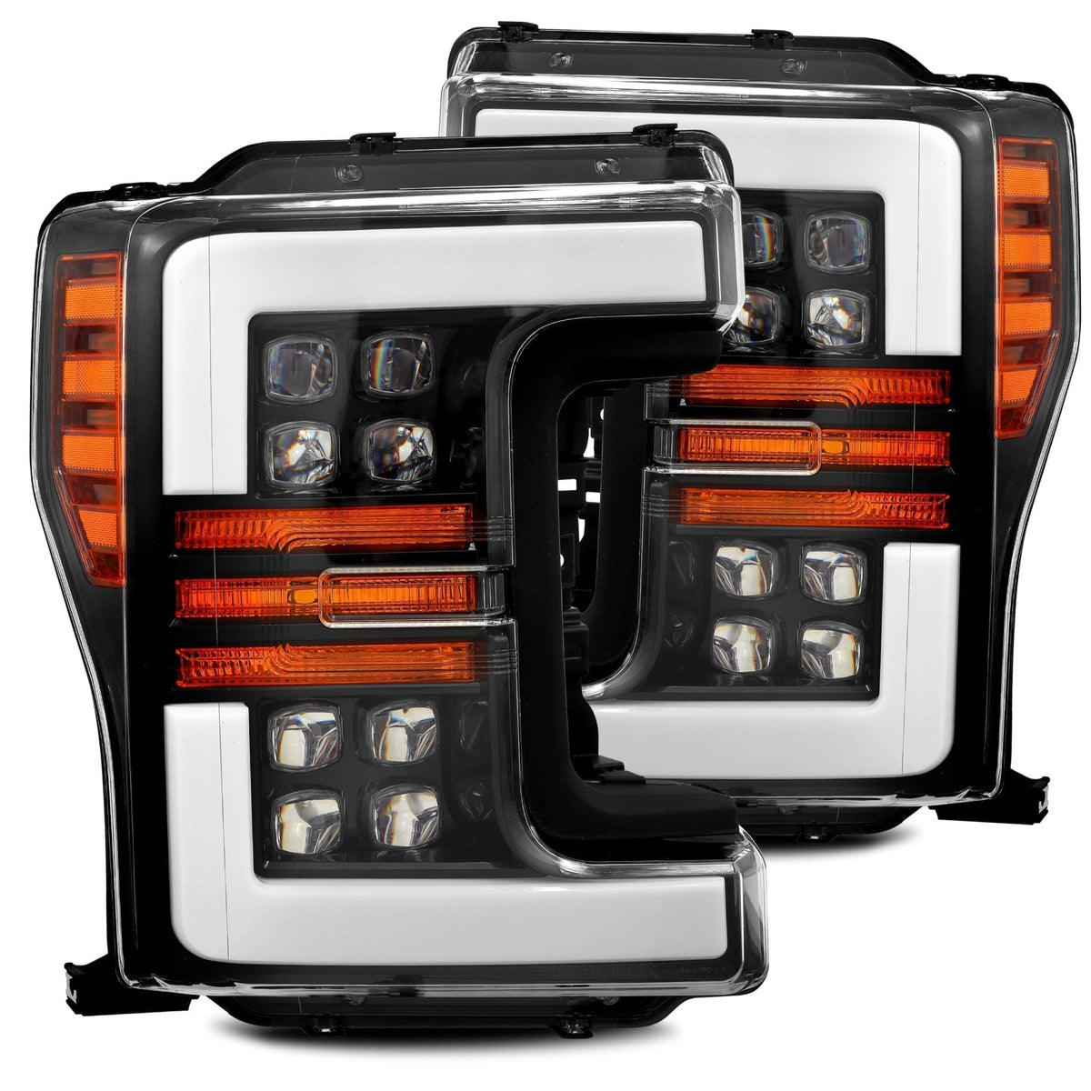 17-19 Ford Super Duty NOVA-Series LED Projector Headlights Jet Black