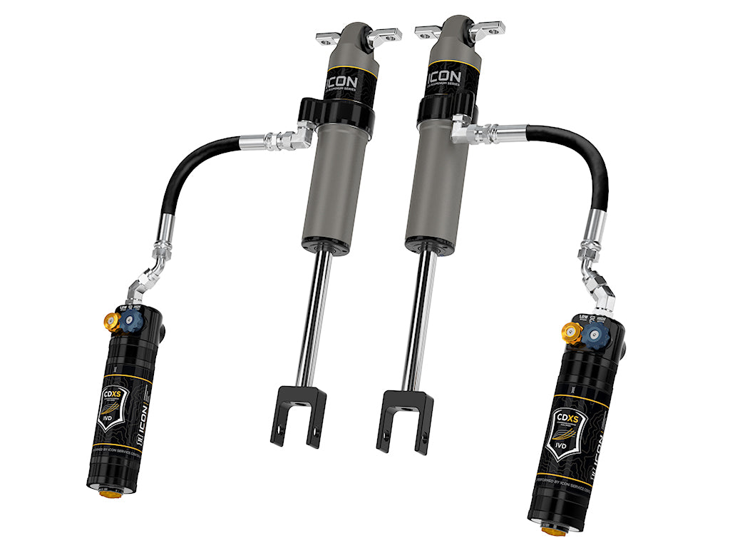 ICON 2011-2026 Chevrolet Silverado/GMC Sierra 2500/3500 HD, 0-3.5” Lift, Front, V.S. 2.5 Aluminum Series Shock Absorbers, Remote Reservoir w/ CDXS, Pair