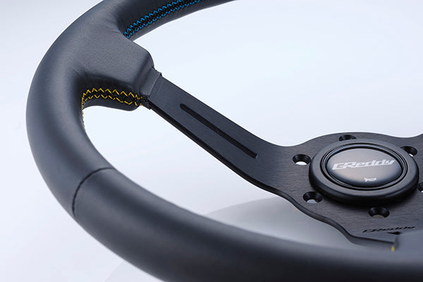 GREDDY SPORT STEERING WHEEL - 3 STRIPE DEEP DISH - (16600002)