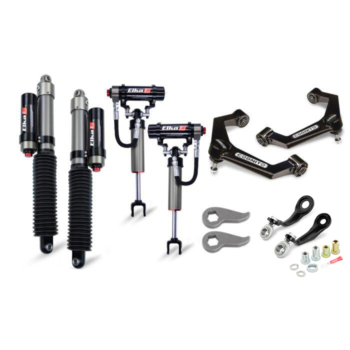 Cognito 3-Inch Elite Leveling Kit with Elka 2.5 Reservoir shocks for 20-25 Silverado/Sierra 2500-3500 2WD-4WD Trucks