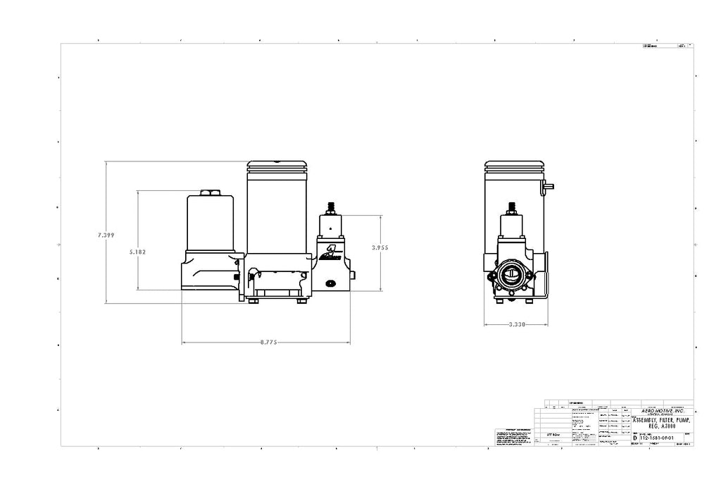 A3000 In-Line Fuel Pump with Fuel Pressure Regulator and Fuel Filter