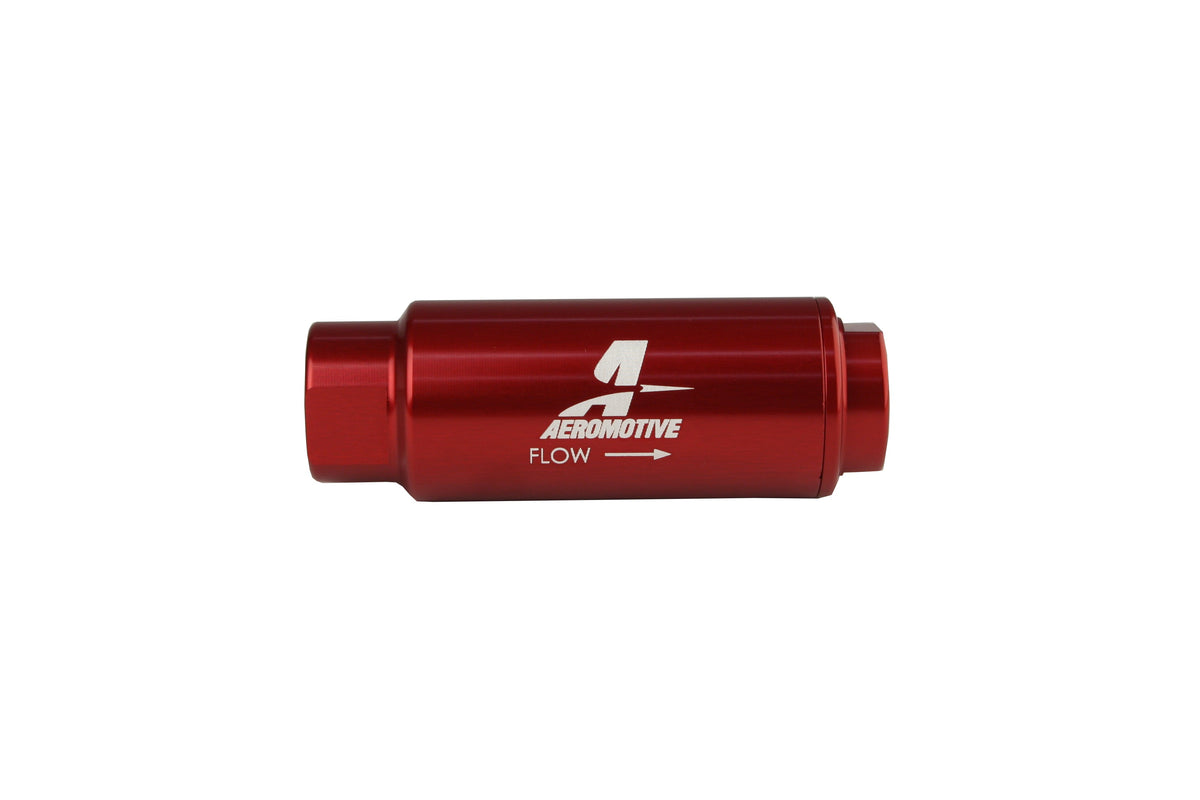 40 Micron Red Fuel Filter with 3/8 NPT Ports & Cellulose Element