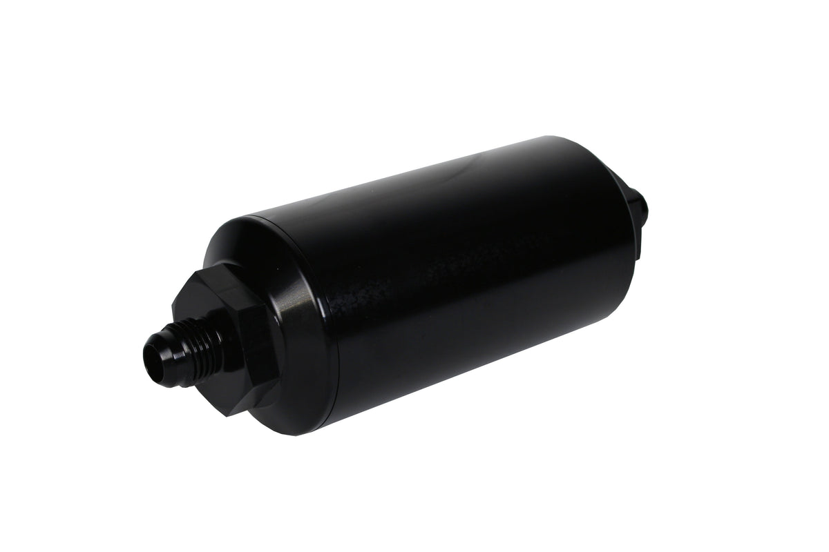 10 Micron Black Fuel Filter with Male AN-06 Ports & Cellulose Element