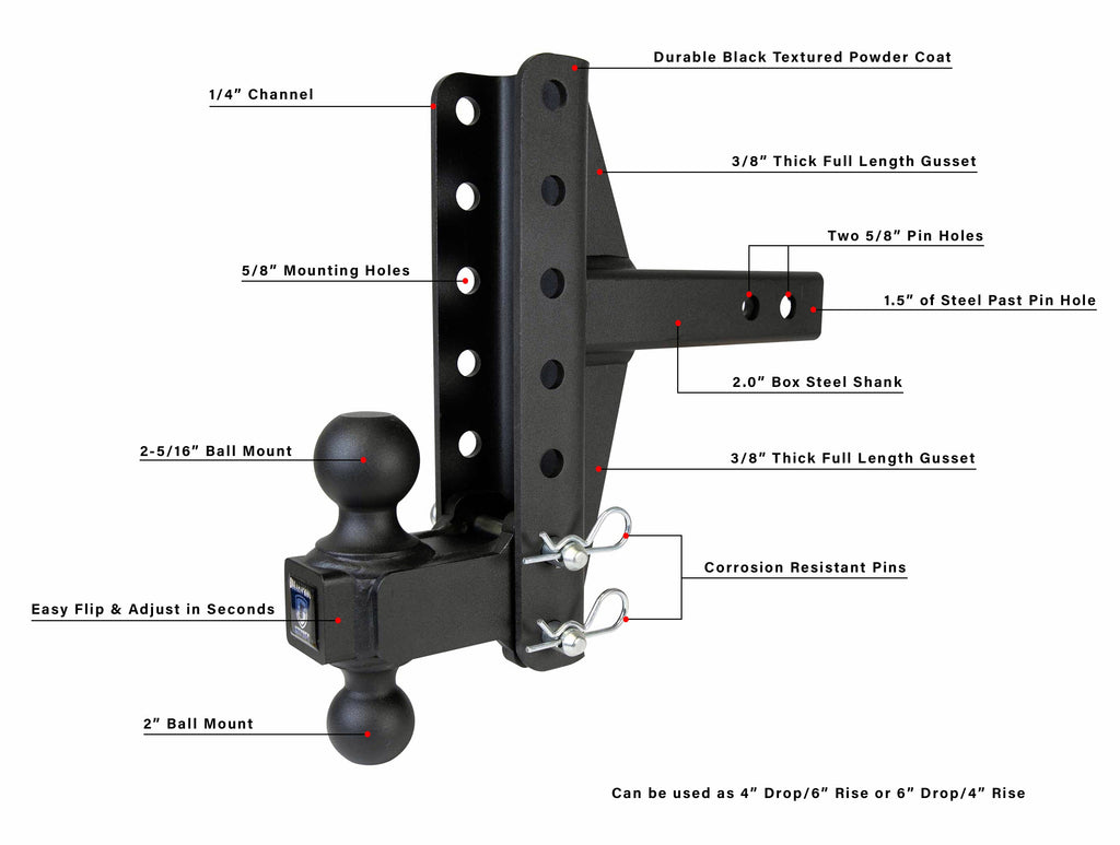 BulletProof 2.0" Medium Duty 4" & 6" Offset Hitch