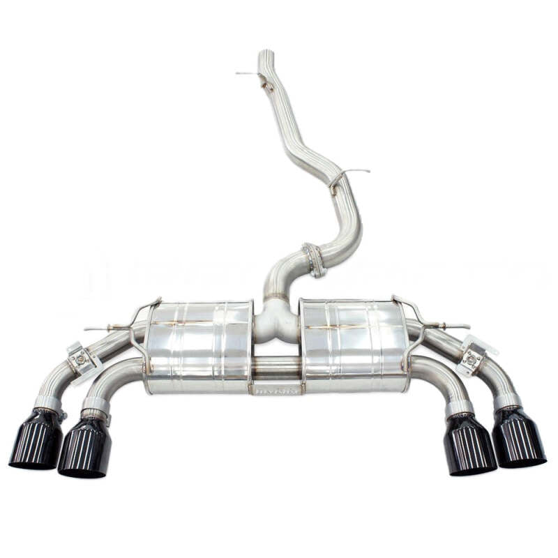 Invidia 2022+ Volkswagen Golf R MK8 76mm R400 Valved Cat Back Exhaust Straight Cut Black Tips