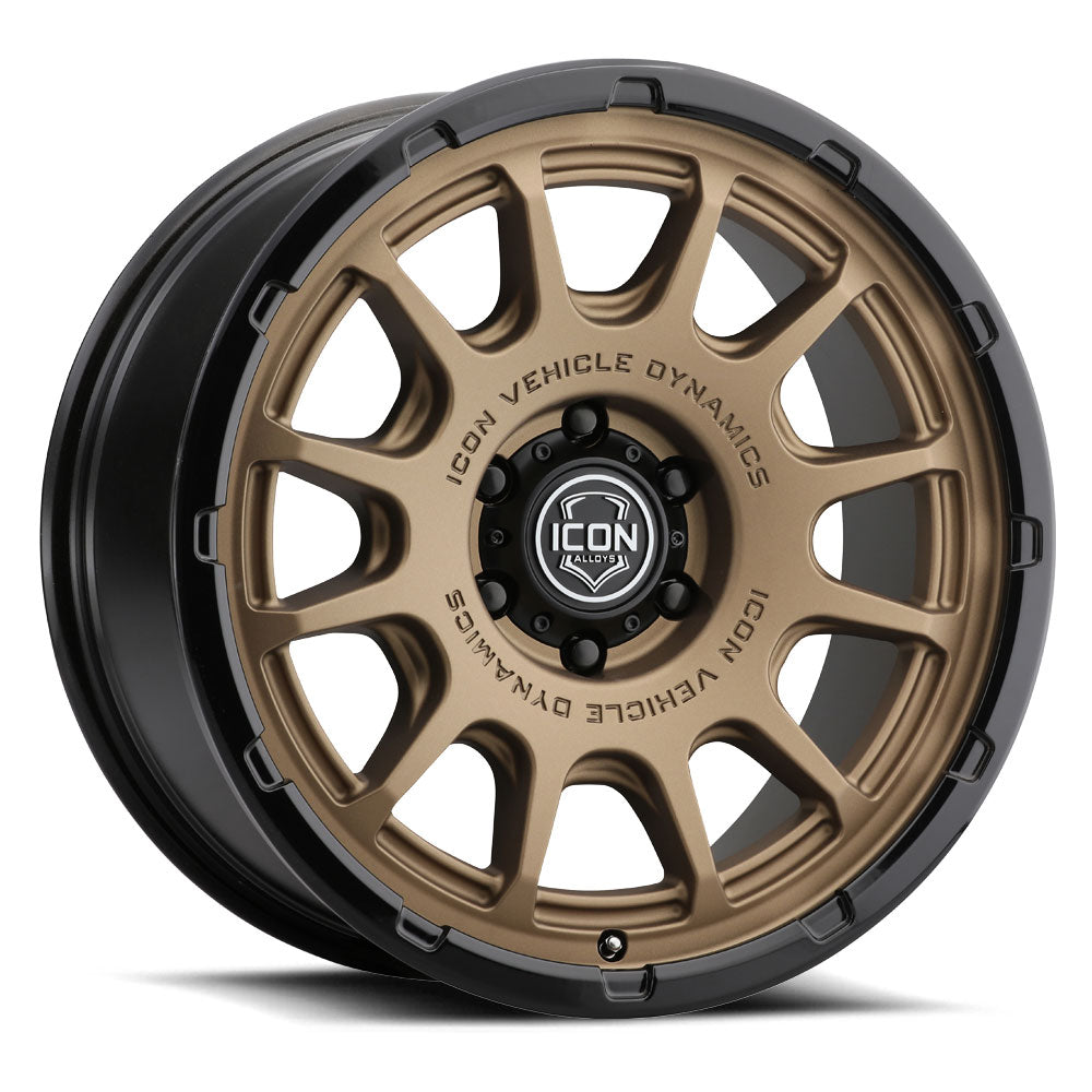ICON Alloys Rancho, Satin Bronze w/ Gloss Black Lip, 20 x 9 / 5 x 150, 16mm Offset, 5.625" BS