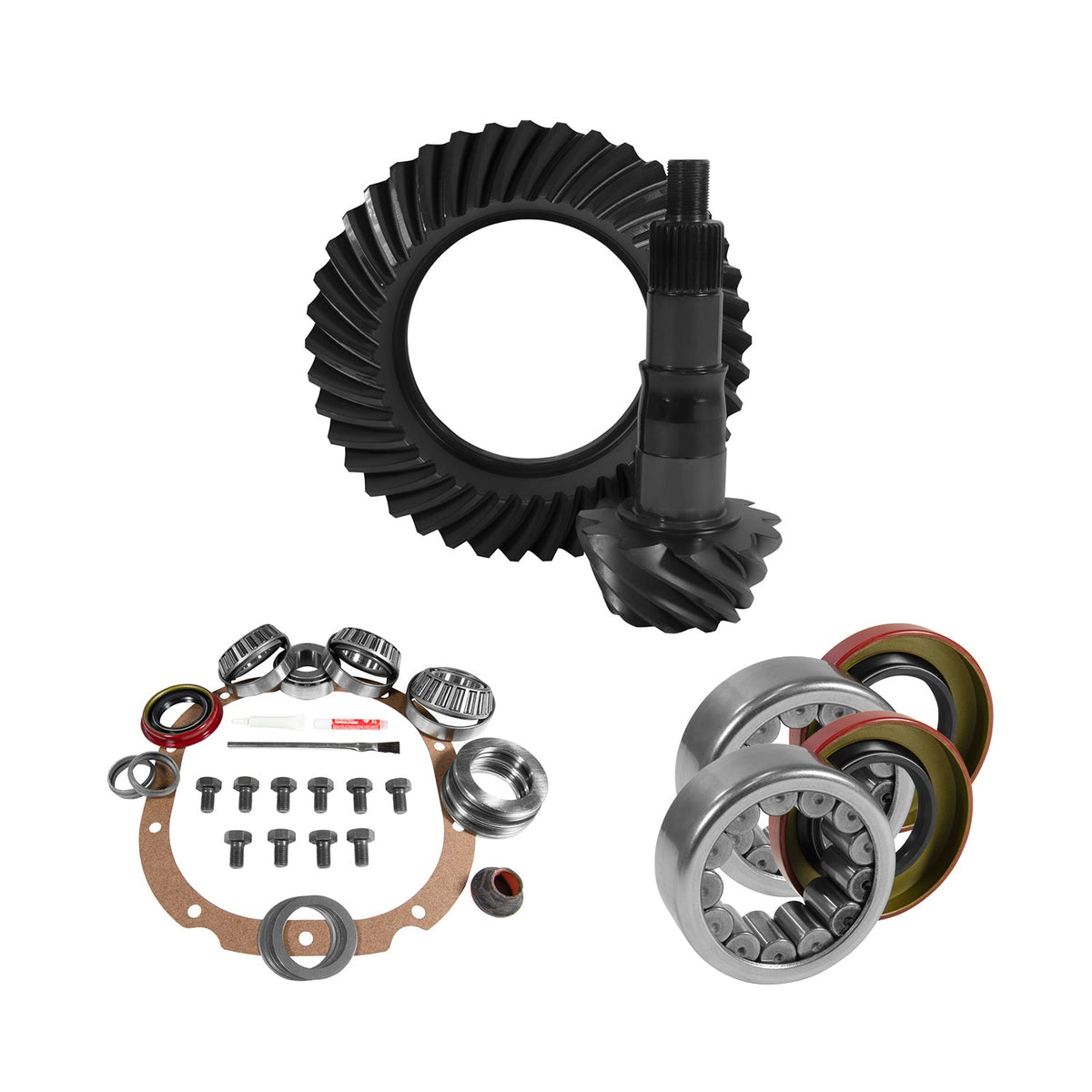 8.8" Ford 3.73 Rear Ring & Pinion, Install Kit, 2.99" OD Axle Bearings & Seals