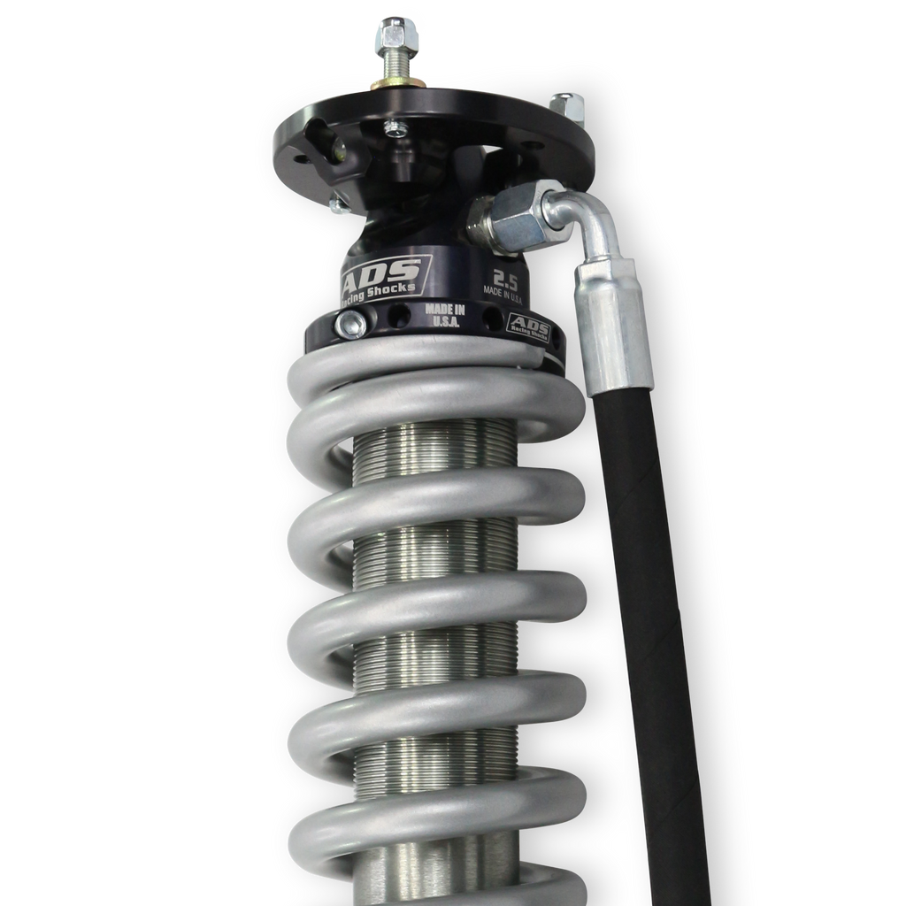 ADS 2.5" x 9.5" Stroke Short Body Smooth Body with Remote Reservoir (Straight Hose)