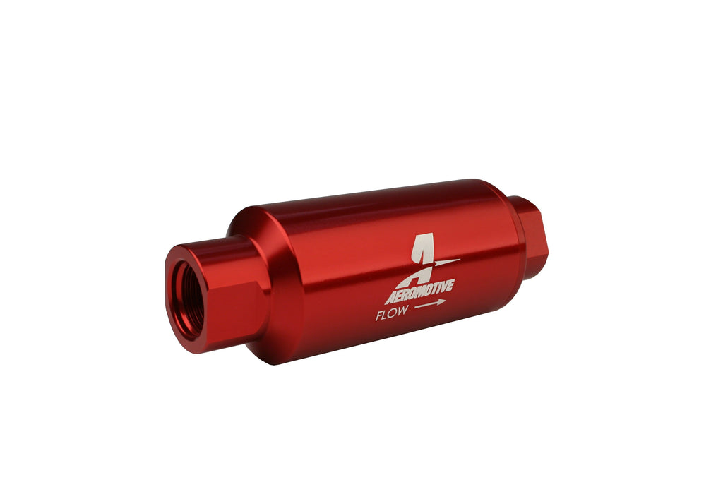 100 Micron Red Fuel Filter/Bracket Combo with ORB-10 Ports & Stainless Mesh Element