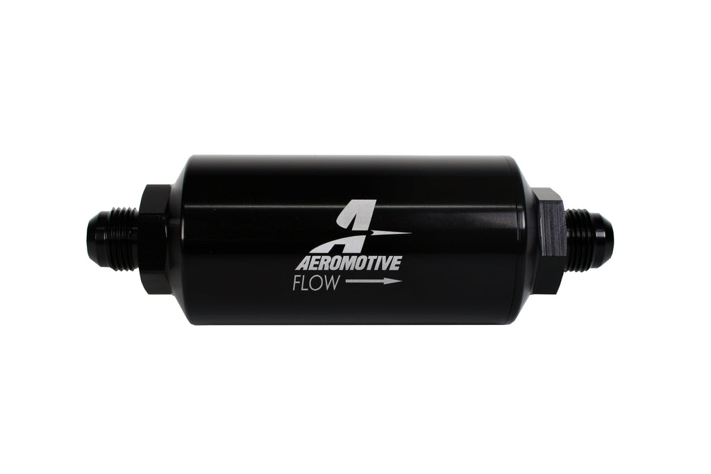 10 Micron Black Fuel Filter with AN-08 Male Ports & Microglass Element