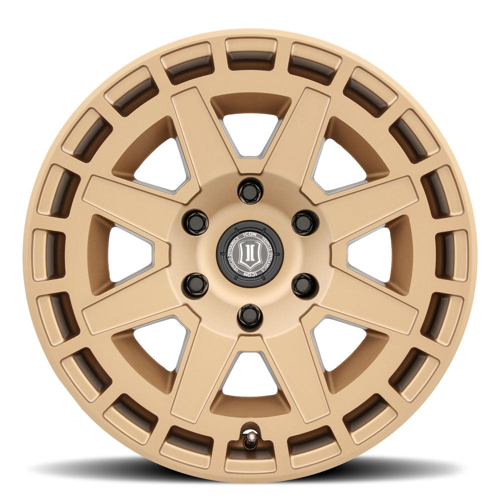 ICON Alloys Compass, Satin Brass, 17 x 8.5 / 5 x 5, -6mm Offset, 4.5" BS