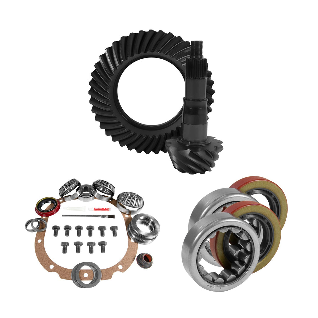 8.8" Ford 3.55 Rear Ring & Pinion, Install Kit, 2.25" OD Axle Bearings & Seals