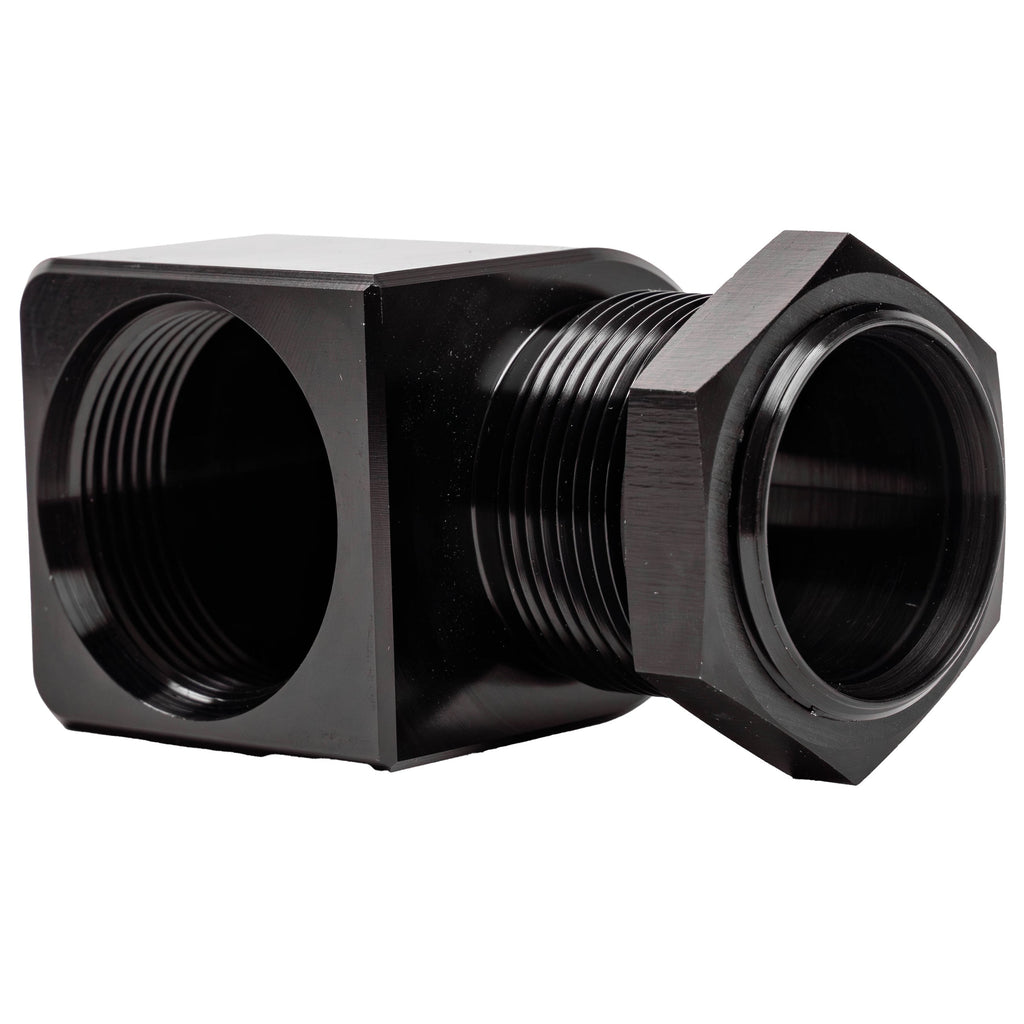 Adapter, Radiator Outlet, 90-Deg, AN-20, M-F