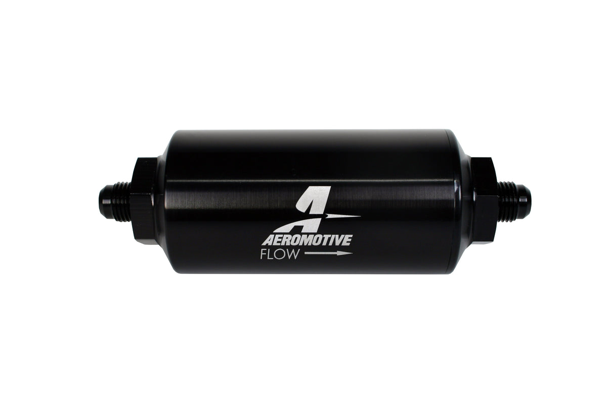 10 Micron Black Fuel Filter with Male AN-06 Ports & Microglass Element